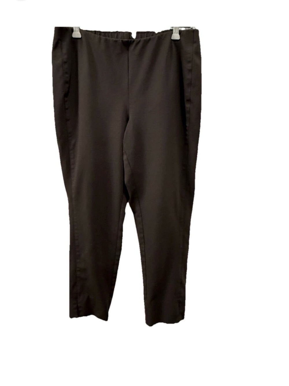 J. JILL Ponte Slim Leg Pull On Pintuck Pants Brown M Petite Career Capsule Comfy